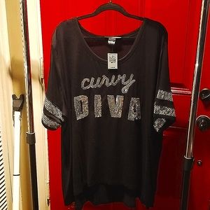 Black Curvy Diva shirt